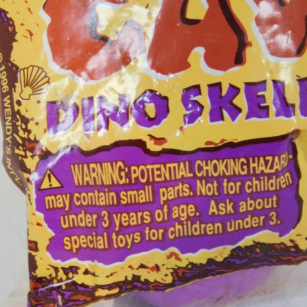 Wendys Kids Club Cave Dino Skeleton Purple Egg New Original Packaging Vtg 1996 - Picture 4 of 6